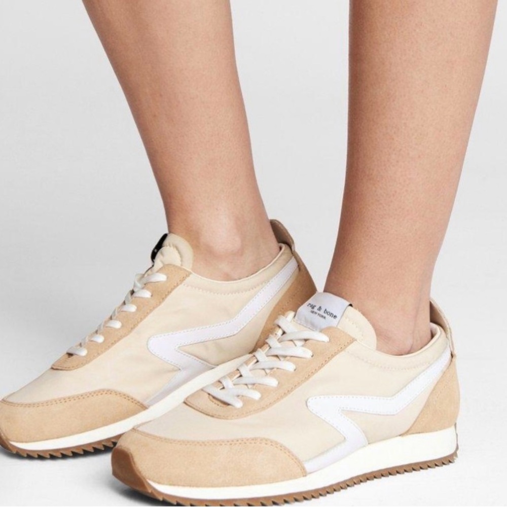 Casual Beige & White Women's Sneakers
